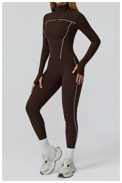 2/3PCS Yoga Suit Gym Fitness Set Women's Sports Running Workout Set Long Sleeve Sports Bra Female Athletic Wear Yoga Clothing