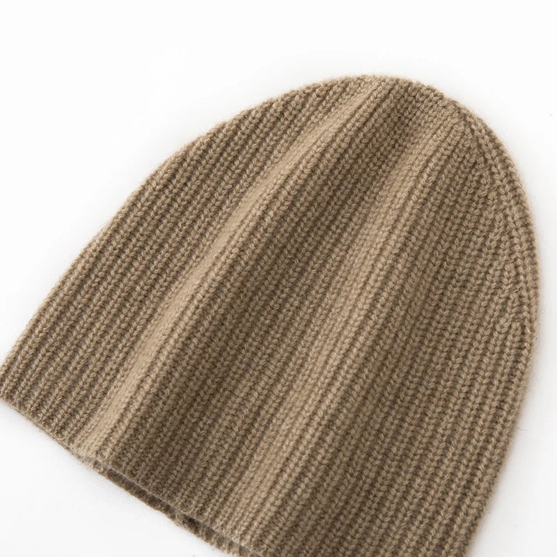 DjzDsm New Autumn/Winter Men's High-end 100% Goat Cashmere Pullover Hat With Elastic Knitted Warm Hat