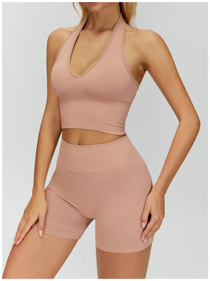 Sexy Seamless Sports Bras Halter Yoga Bra Women Fitness Gym Top Shockproof Running Workout Fast Dry Underwear Female Yoga Vest