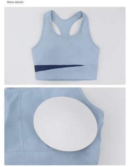 New Women's Color-Block Yoga Outfit Set Back Beauty Fitness Tank Top Long Sleeve Coat Hip-Lifting Leggings Running Fitness Set
