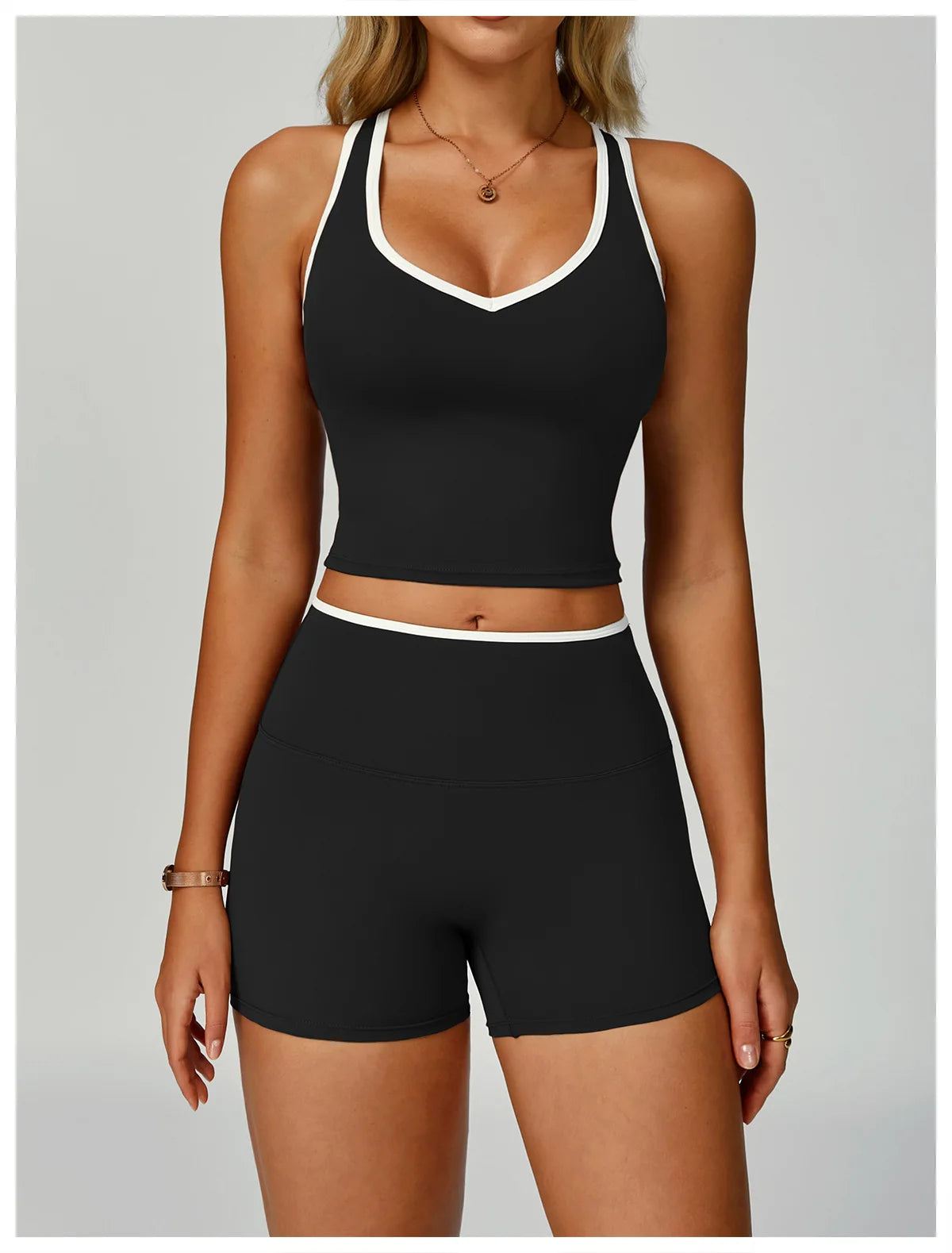 2PCS Workout Clothes Wide Leg Pant Yoga Suits Solid Color Bra Sports Set Gym Tracksuits Female Quick Dry Fitness Suit Sports Set
