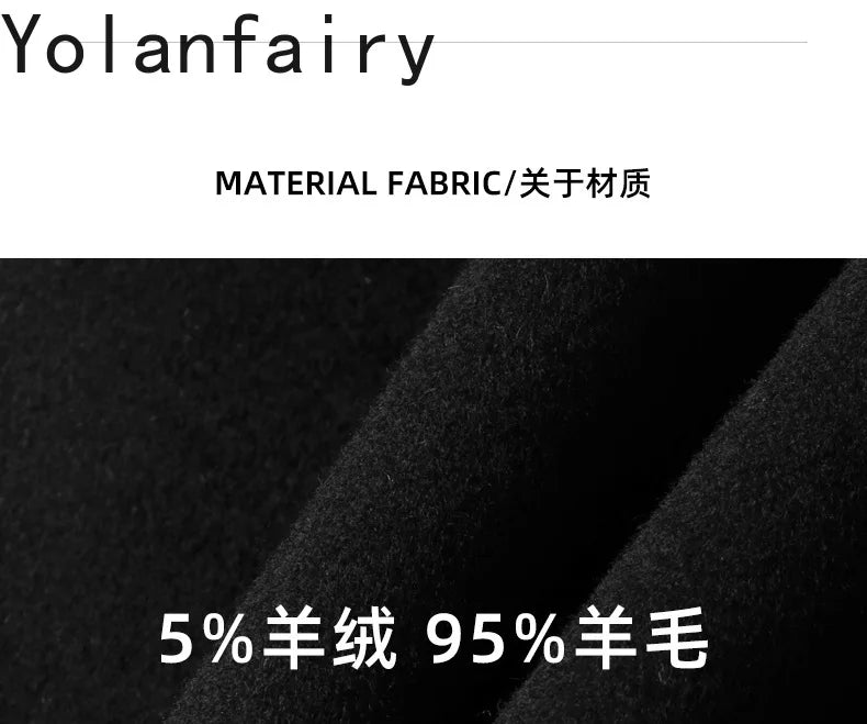 YOLANFAIRY 2025 Light Luxury 95% Wool 5% Cashmere Coats for Men Fashion Woolen Jacket Man Clothing Detachable Lapel Wool Coat