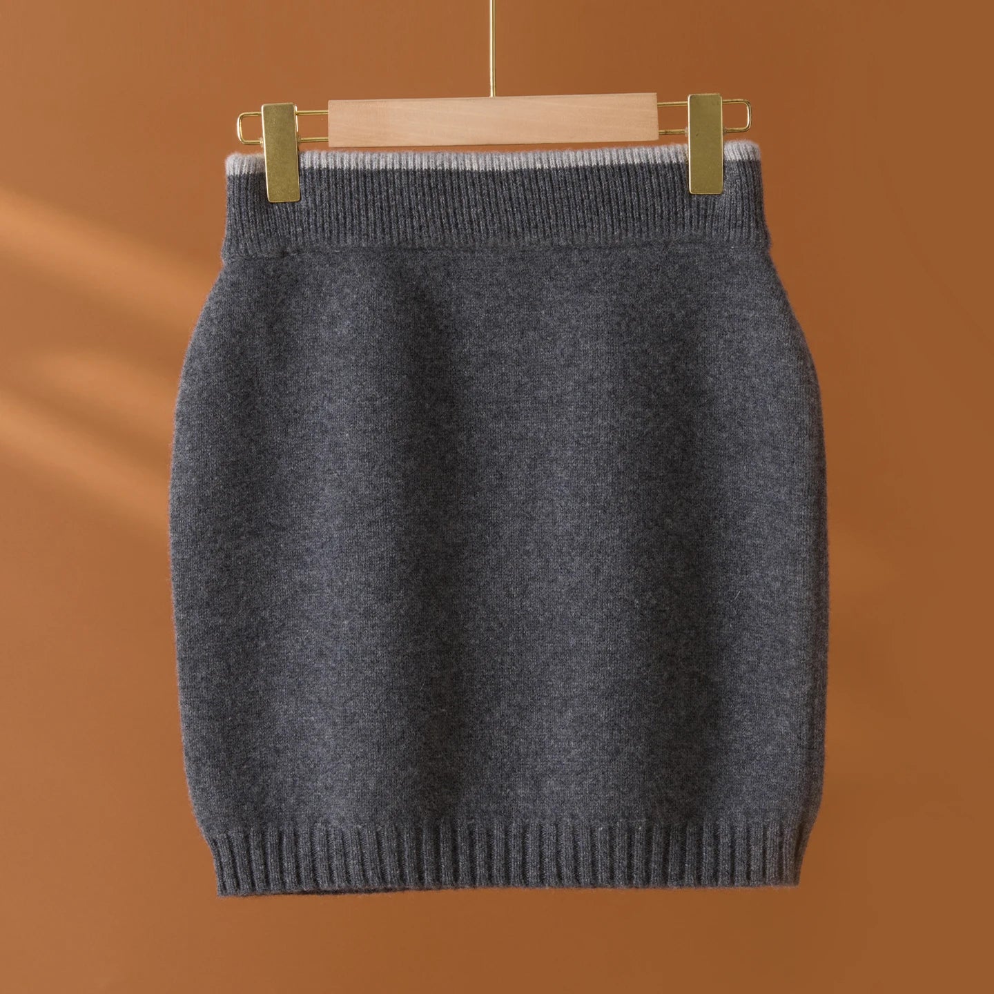 Flat Thickened Hip Hugging Skirt Women's Autumn Winter 100% Merino Wool Knitted Half Skirt Versatile Short Elastic Waist Skirt
