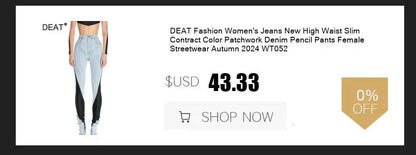 DEAT Fashion Pleated High Waisted Wide Leg Pants Women's Front Seam Straight Leg Beige Loose Trousers Summer New 7A4548