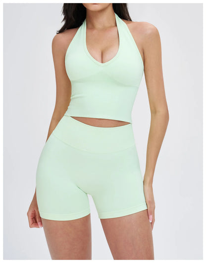 Sexy Seamless Sports Bras Halter Yoga Bra Women Fitness Gym Top Shockproof Running Workout Fast Dry Underwear Female Yoga Vest