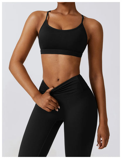 Women 2/3pcs Workout Outfits Yoga Sets Sportswear Gym Workout Clothing Tracksuit High Waist Leggings and Stretch Sports Bra