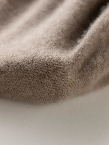 CHICUU Women 100% Cashmere Dresses V-neck Waist Cinching Dresses Autumn Winter Office Lady Grace Luxury Cashmere Knitwear