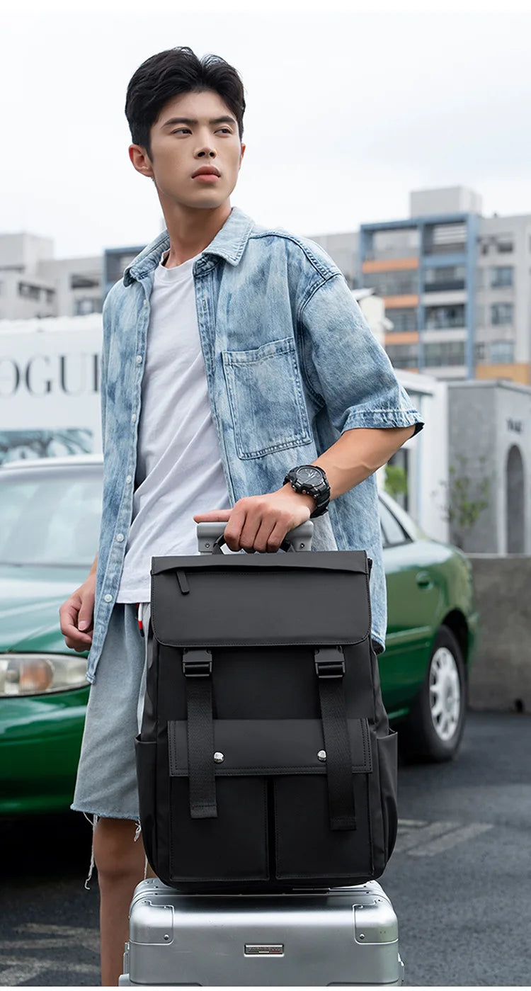 Multi-functional Fashion Men‘s Backpack For 15.6 inch Laptop Light Weight Bag Water-Repellent Material Large Capacity School Bag