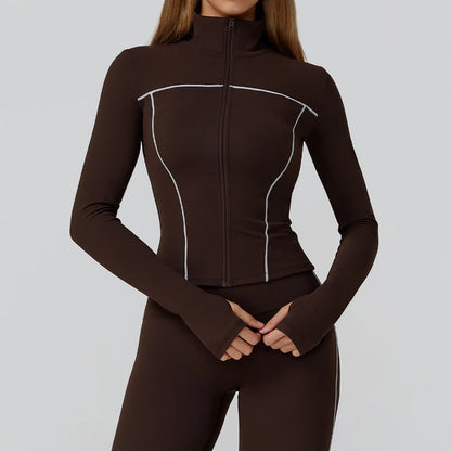 Yoga Clothes Women Sport Jacket Running Long Sleeve Shirt Sports Jackets Top Workout Coat Gym Training Clothing Workout Yoga Top