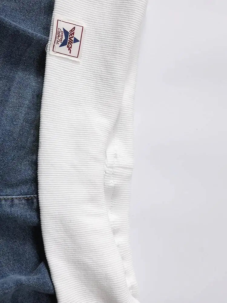 DEAT Fashion Fold Over Waist Flare Jeans Women's Low Waist Slim Light Blue Denim Pants Summer New