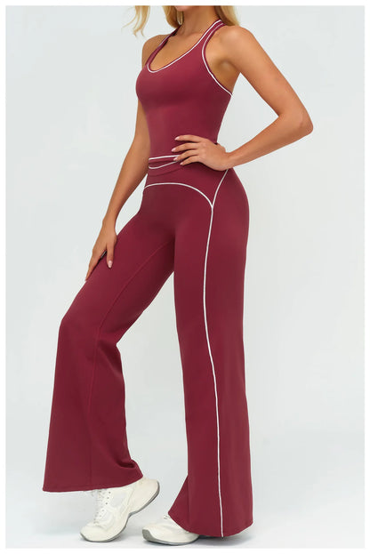 High Waist Yoga Wide Leg Pants Women Gym Fitness Bell-bottoms Pants Push Up Sports Trousers Female Casual Workout Flared Pants