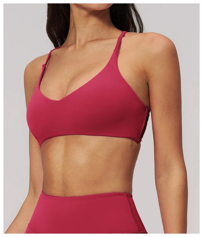 Women Cross Back Sports Underwear Breathable Yoga Bra Shockproof Fitness Top Gym Workout Underwear Female Sports Yoga Crop Top
