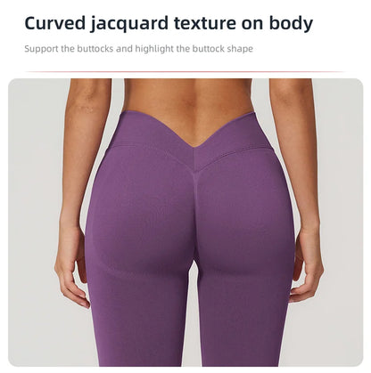 TRY TO BN Women Tracksuit 2 Piece Yoga Set Cross Bra High Waist V Waist Leggings Tummy Control Butt Lifting Workout Running Gym