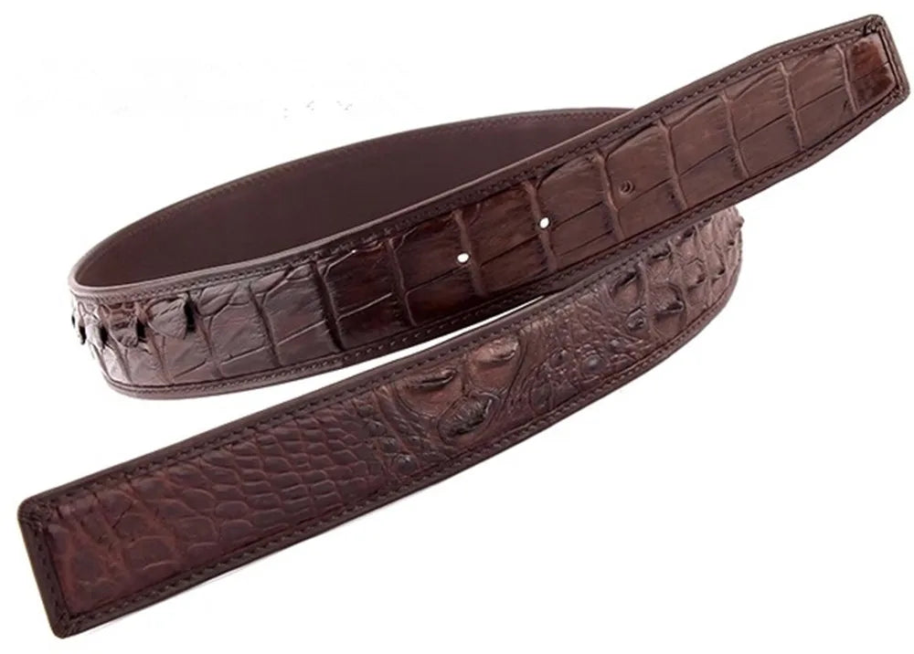 Men's real crocodile leather belt crocodile leather genuine leather luxury brand belt fashion men's belt buckle with suit pants