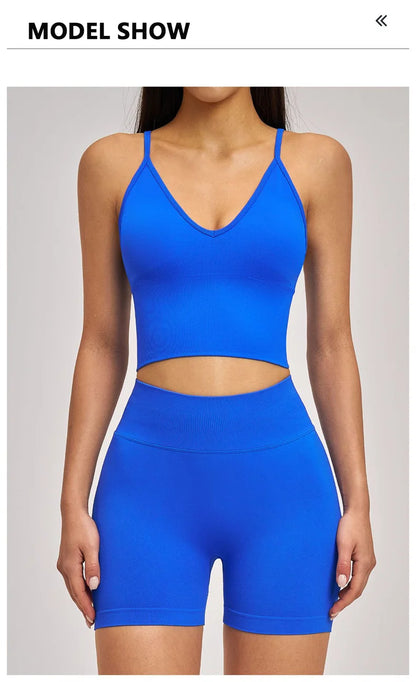 TRY TO BN Seamless Women's Tracksuit Shorts Yoga Set High Waisted Sportswear Fitness Workout Leggings Cycling Running Gym Shorts