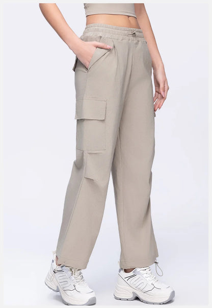 New Summer Outdoor Sports Women High Waisted Pants Straight Leg Casual Pants Gym Slimming Sweatpants Outdoor Sports RunningPants