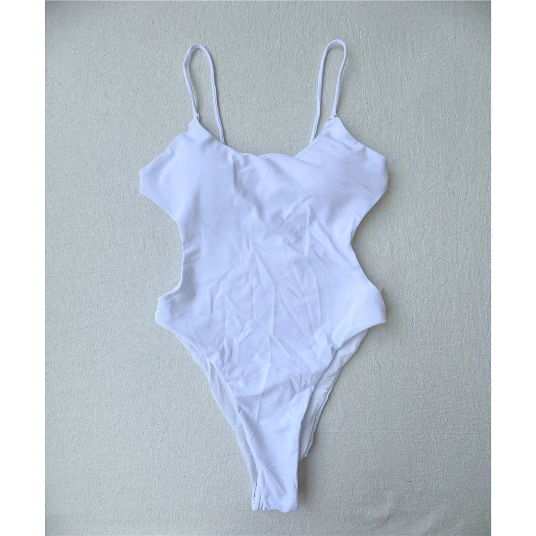 2026 New Backless Scrunch Butt High Leg Cut Women Swimwear One Piece Swimsuit Female Thong Padded Bather Bathing Suit Swim V5967
