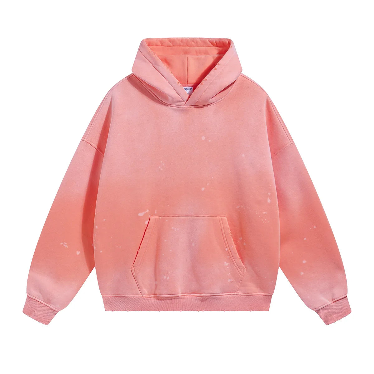 Custom LOGO autumn winter men's women's new white spray dyeing washing water 360G velvet cotton polyester sweatshirt sweatpants
