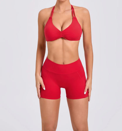Sexy wo-piece Shockproof Sports Suits Women Gym Set Women Tracksuit Running Quick-Dry Sports Vest Female Fitness Yoga Set