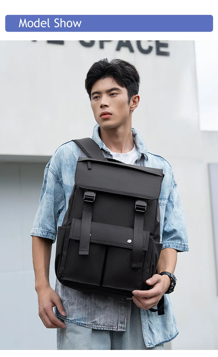 Multi-functional Fashion Men‘s Backpack For 15.6 inch Laptop Light Weight Bag Water-Repellent Material Large Capacity School Bag