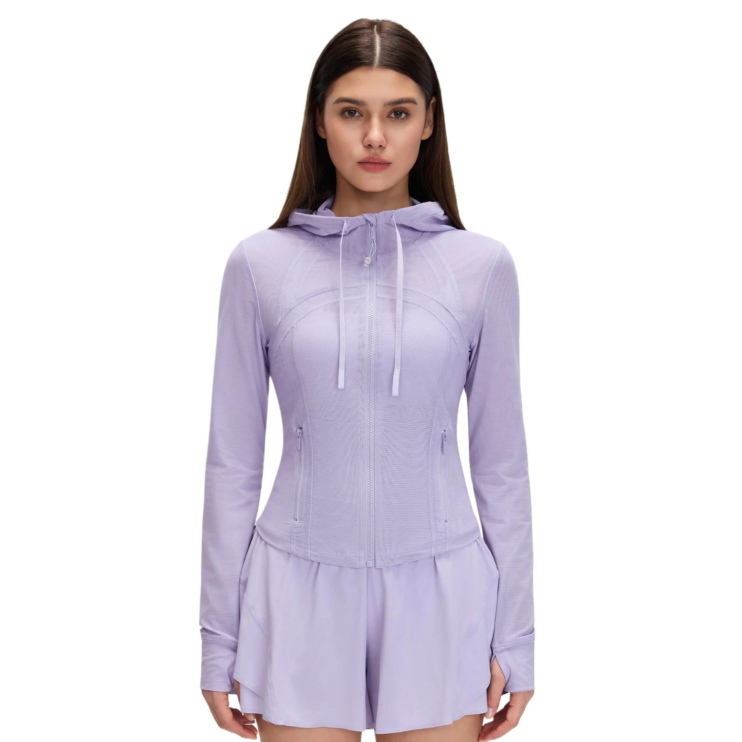 Custom LOGO Women's Spring Autumn Mesh Breathable Yoga Suit Sports Riding Quick Drying Running Fitness Belt Pocket Jacket Top
