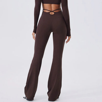Cloud Hide Brown Yoga Suit Gym Woman Fitness Set Long Sleeve Sports Tracksuit Top Pants Workout Pilates Outfits Running Clothes