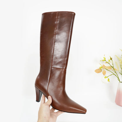 2026 Autumn And Winter Fashion Women's High Top Boots With Pointed Side Zipper Elegant Knight Boots, Sexy Motorcycle Boots 35-42