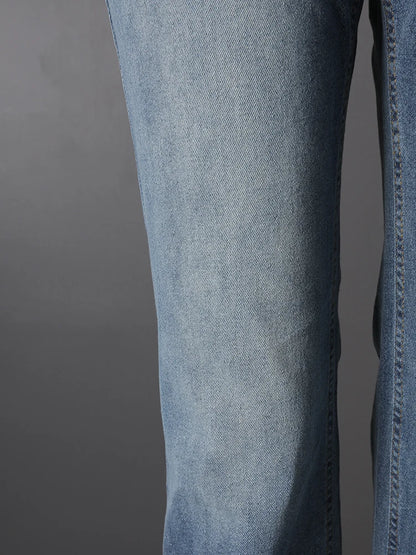 DEAT Fashion Fold Over Waist Flare Jeans Women's Low Waist Slim Light Blue Denim Pants Summer New
