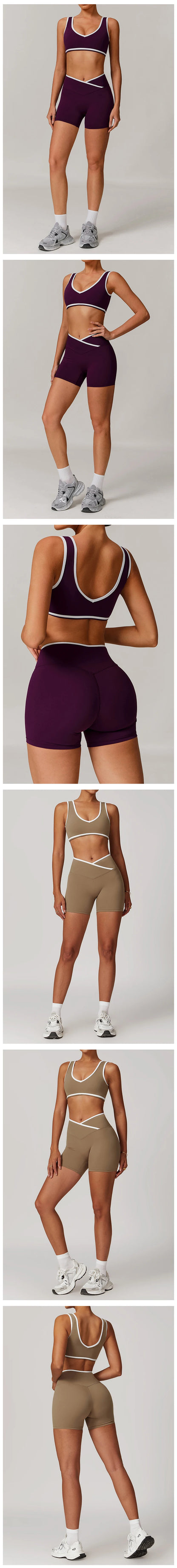 2 Pieces Gym Set Women's Sportswear Sports Bra Top High-waisted Long Pants Tracksuits Suitable For Outdoor Sports Workout Suit