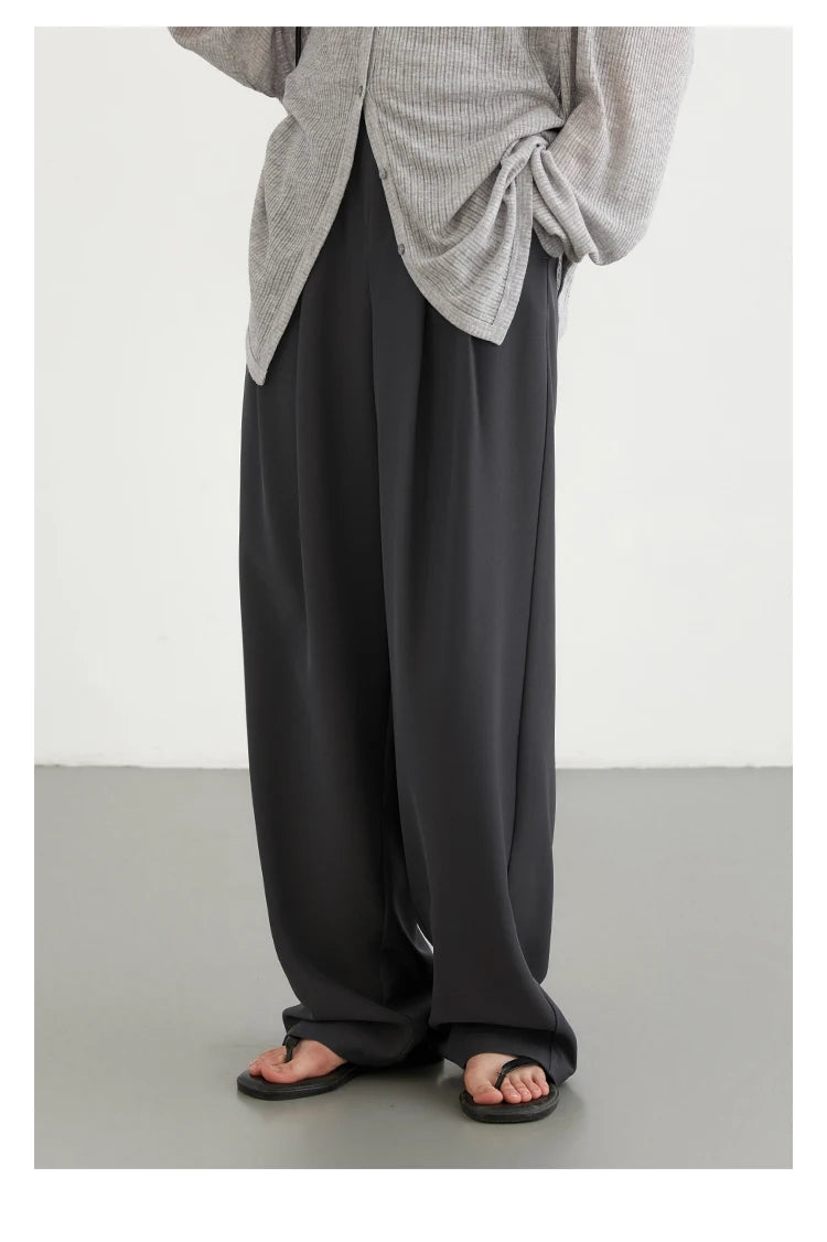 CHIC VEN Women Pants New Casual High Waisted Female Pleated Trousers Drooping Wide Leg Long Pant Office Lady Spring Summer 2025
