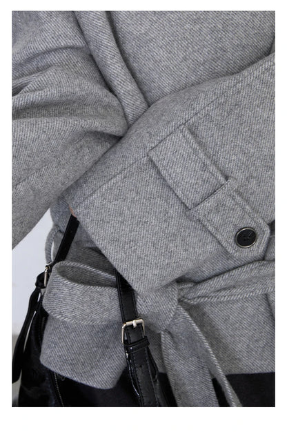 CHIC VEN Women Korean Coat Loose Casual Woolen Single-sided Detachable Collar Female Overcoat Ladies Jacket Autumn Winter 2025