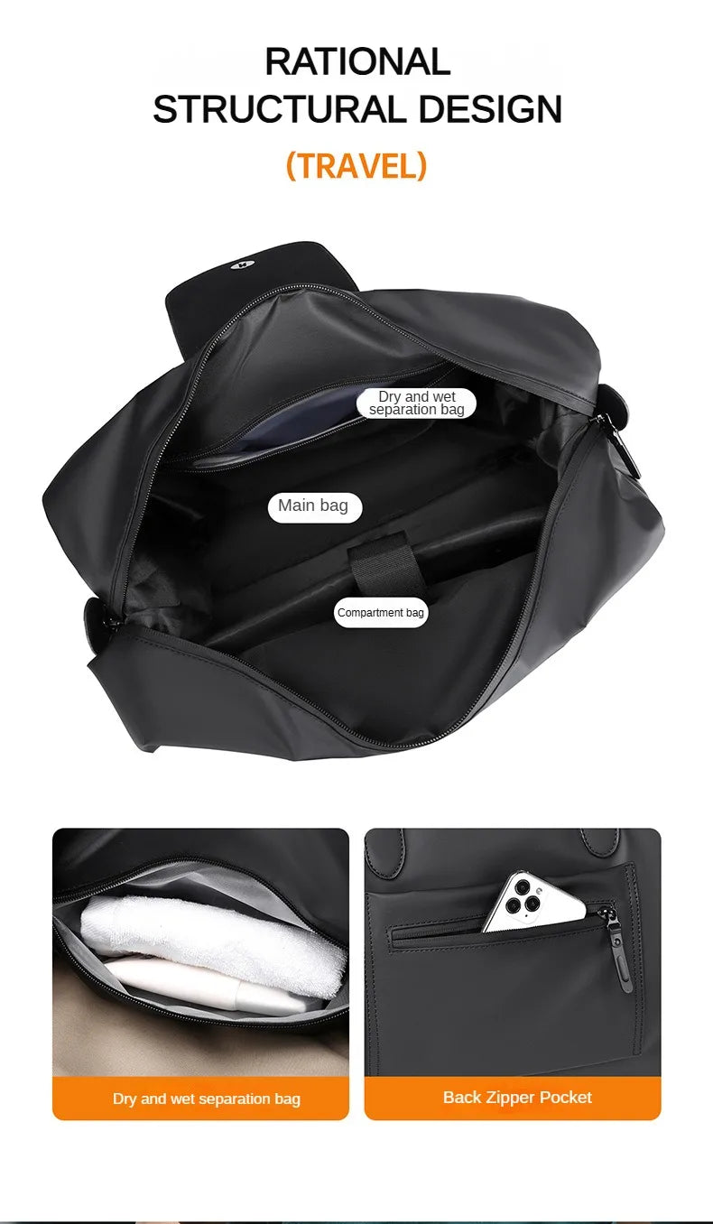 Customized Travel Bag Logo Luggage Bag Handheld Lightweight Men's Business Travel Storage Bag Yoga Fitness Bag Printed Name