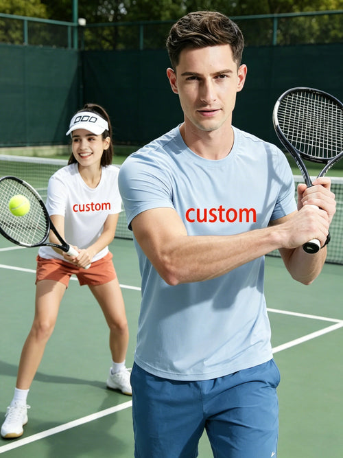 #4111001-XIYU Custom  LOGO Dry fit New Men's High Elastic Sports Casual T-shirt Cool Breathable Quick Drying Outdoor Sports