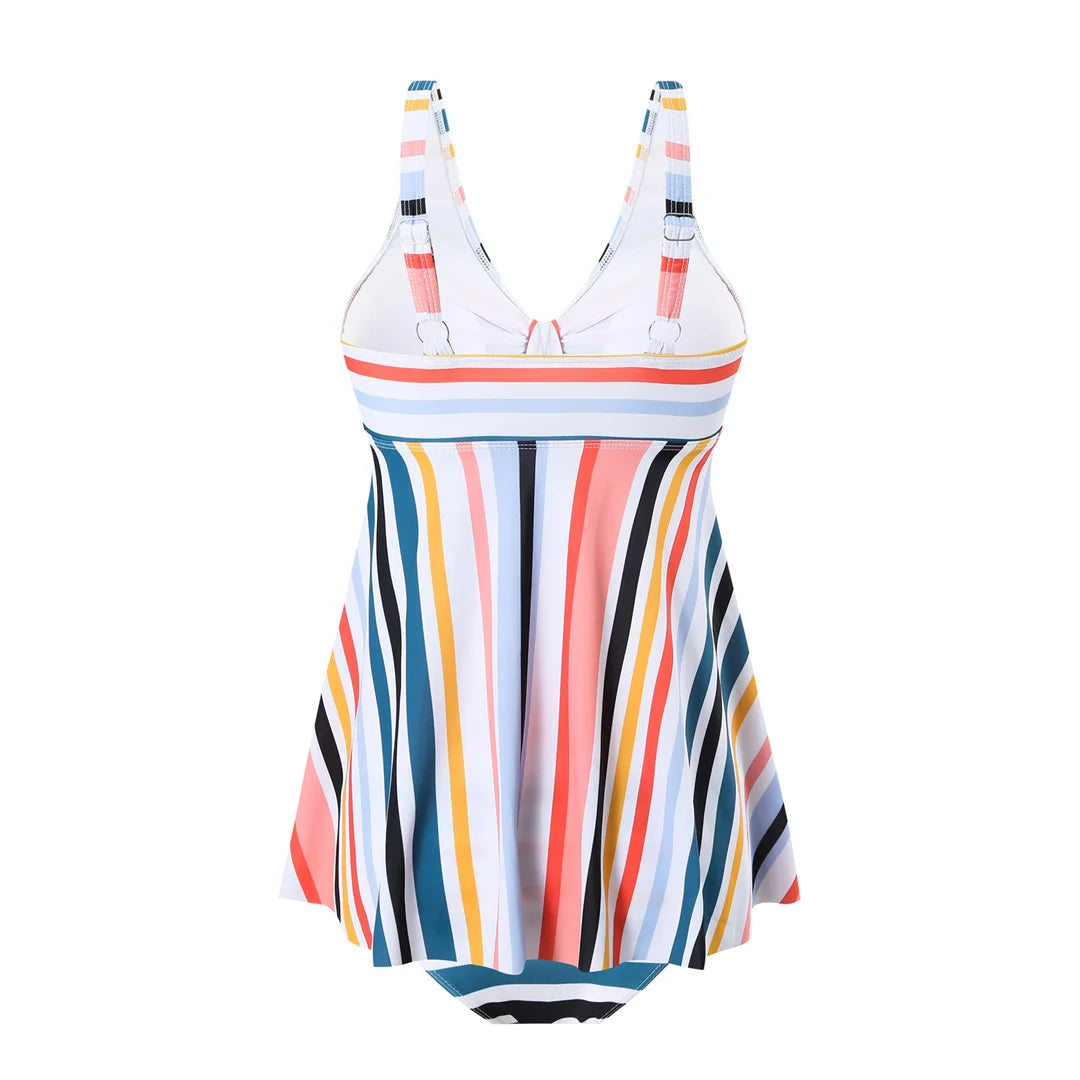S - XL Rainbow Colorful V Neck Bikini Women Swimwear Female Swimsuit Two-pieces Bikini set Padded Bather Bathing Suit Swim V6902