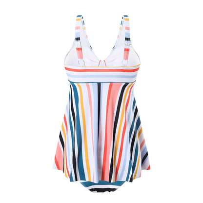 S - XL Rainbow Colorful V Neck Bikini Women Swimwear Female Swimsuit Two-pieces Bikini set Padded Bather Bathing Suit Swim V6902