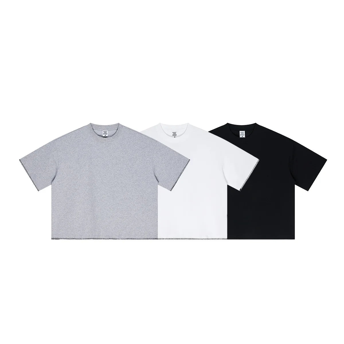 Custom LOGO Men's 240G Cotton Polyester American Cool Short Width Boxyfit Loose Short Sleeve T-Shirt Casual Top