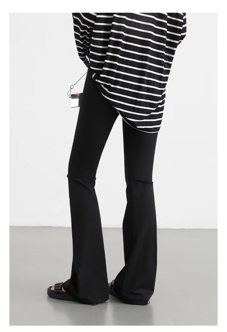 CHIC VEN Women Long Pants Slim New High Waisted Elastic Casual Pant Female Black Flared Trousers Yoga Clothing Autumn 2026