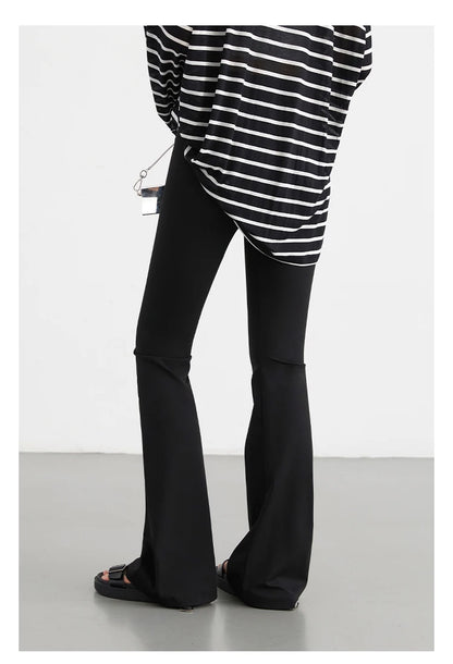 CHIC VEN Women Long Pants Slim New High Waisted Elastic Casual Pant Female Black Flared Trousers Yoga Clothing Autumn 2026