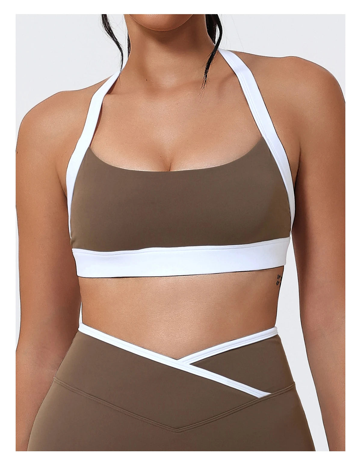 Ctenkevet Women's Color Clash Crop Top Quick-Dry Gym Bra Female Sleeveless Backless Sports Underwear for Outdoor Running CropTop