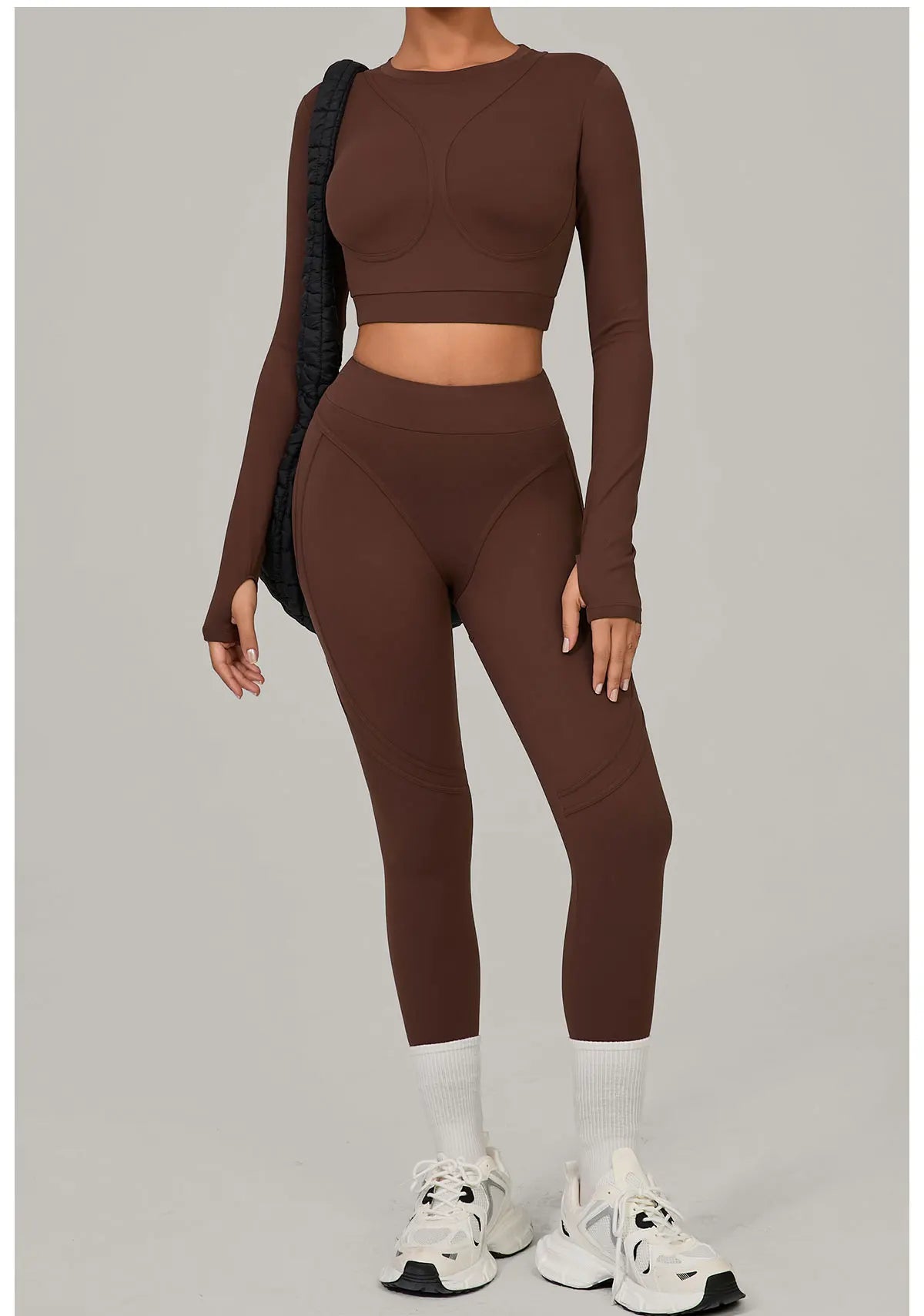 SWELTERING Yoga Suit Women Tracksuit 2PCS Sports Set Fitness Set Quick-Drying Gym Set Running Workout Long Sleeve Yoga Clothing