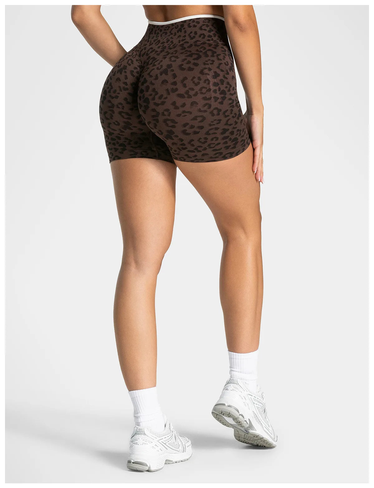 Leopard Print Yoga Shorts Women Seamless High Waist Workout Shorts Fitness Yoga Lift Butt Fitness Yoga Gym Running Short Pants