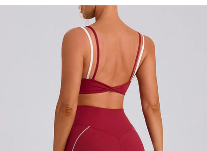 Yoga Bra Color Clashing Shockproof Sports Underwear Women Breathable Gym Fitness Top Female Yoga Workout Underwear Sports Top