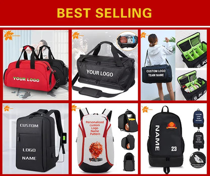 Customized Dry Wet Separation Fitness Bag Printed Logo Swimming Bag Waterproof Travel Sports Bag Printed Photo Name