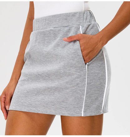 New Yoga Skirt Women's Summer High Waist Pocket Skirt Sports Skirt Running Training Quick drying Tennis Skirt