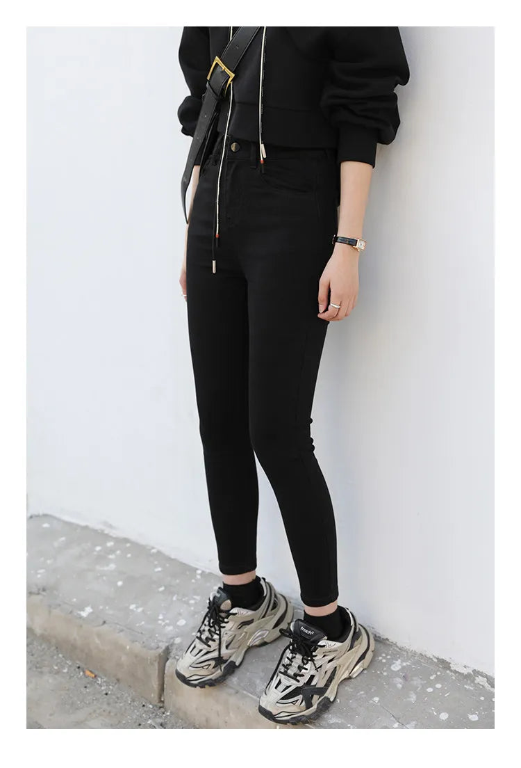 CHIC VEN Women Jeans Solid Slim Retro High Waisted Small Leg Denim Pant Skinny Pant Spring Autumn 2026