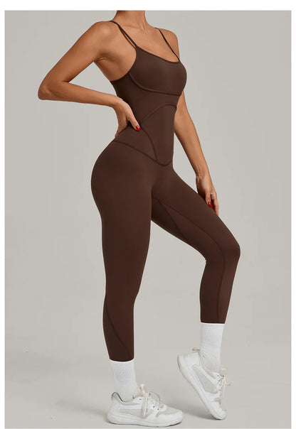 TRY TO BN Sports Jumpsuit Yoga Cross Adjustable Shoulder Straps Fitness Workout Bodysuit One Piece Sportswear Gym Women Clothing