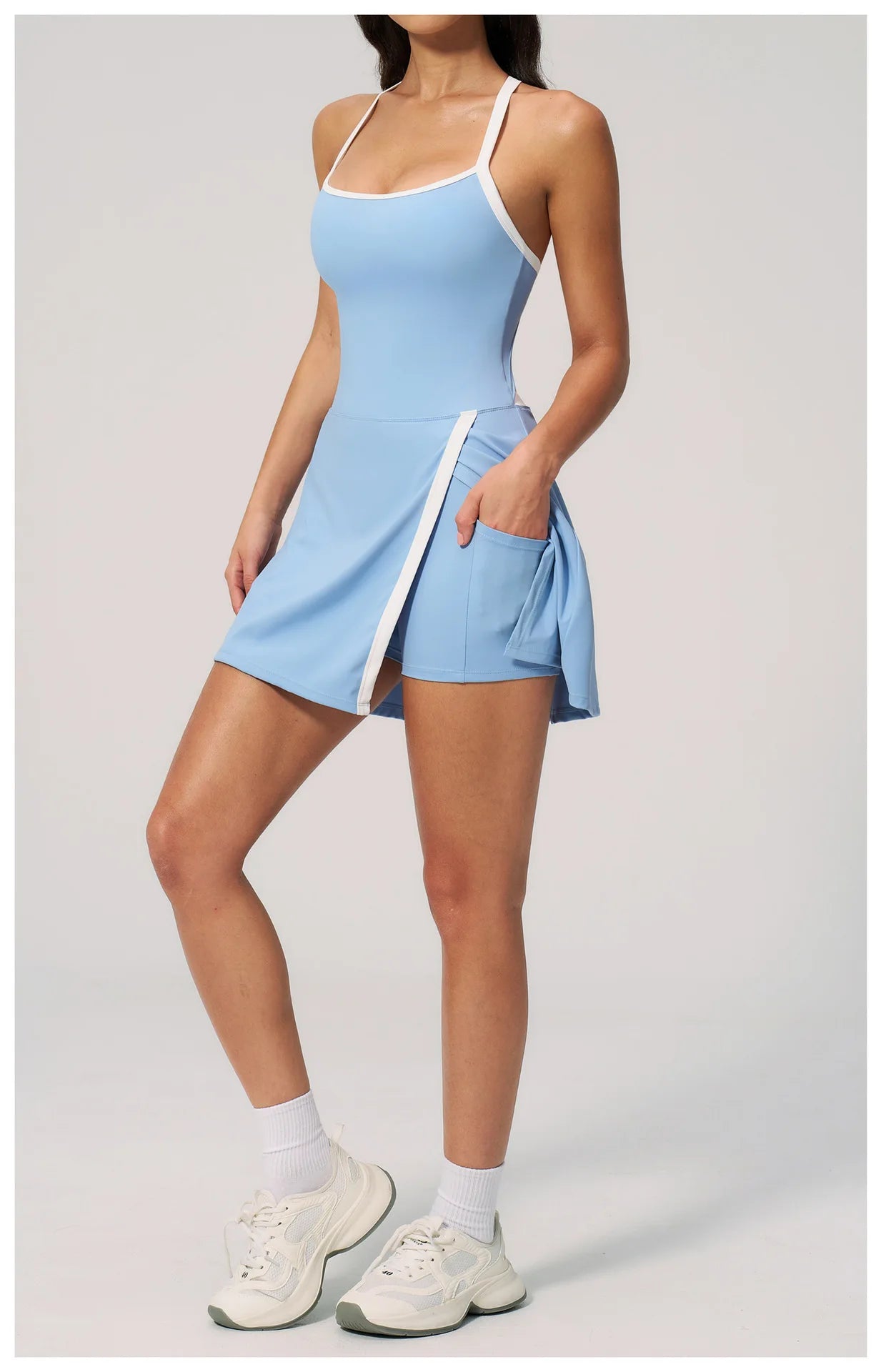 Hearuisavy Naked Feel Yoga Jumpsuit Women Sportswear High Waist Push Up Leggings Sports Tennis Skirt And Shorts Gym Bodysuit