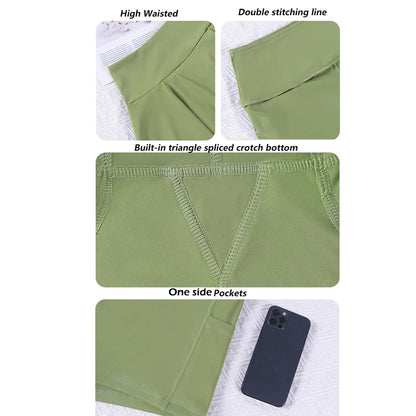 VITALINOVO Pleated Tennis Skirts for Women with Pockets High Waisted Athletic Skirts with Shorts 2 in 1 Gym Workout Golf Skorts