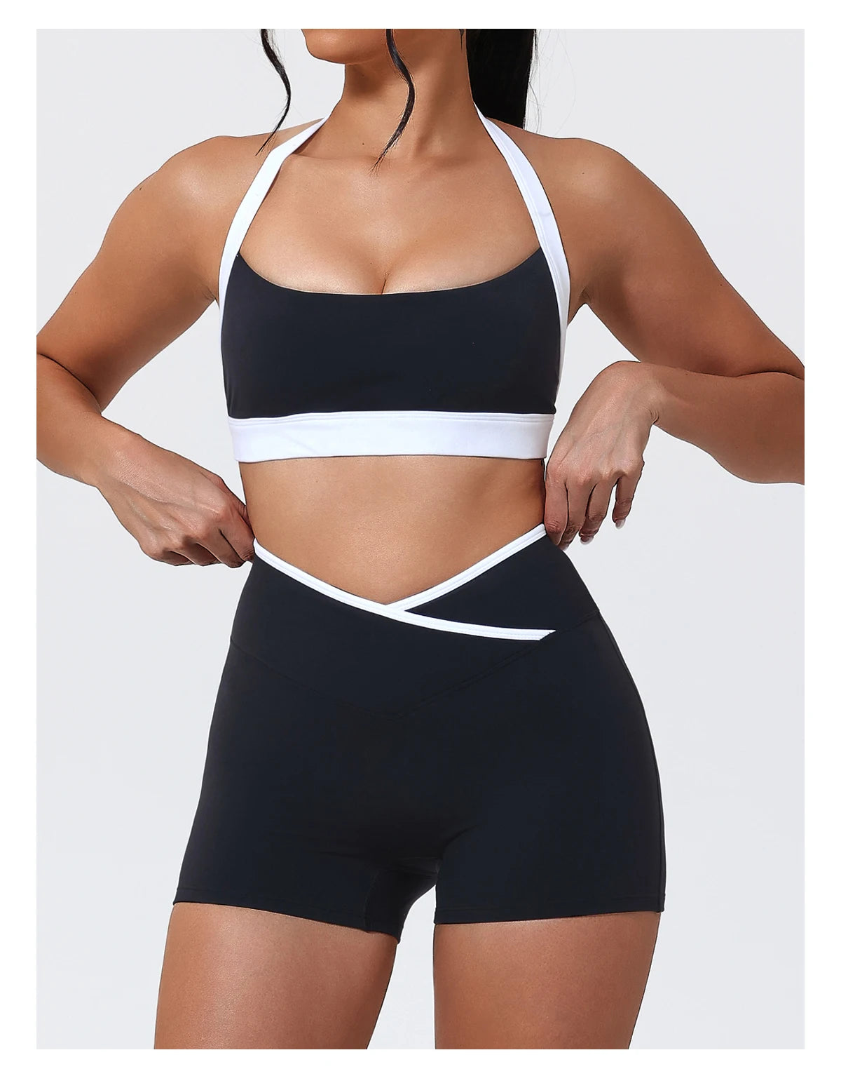 Ctenkevet Women's Color Clash Crop Top Quick-Dry Gym Bra Female Sleeveless Backless Sports Underwear for Outdoor Running CropTop