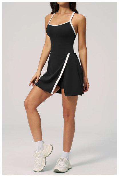 Hearuisavy Naked Feel Yoga Jumpsuit Women Sportswear High Waist Push Up Leggings Sports Tennis Skirt And Shorts Gym Bodysuit